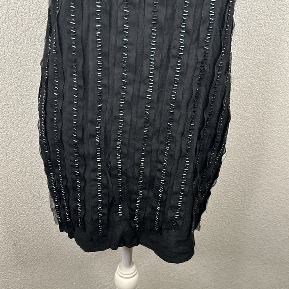 Obey Black Beaded Scoop Neck Tunic Top Size XS - Picture 3 of 7